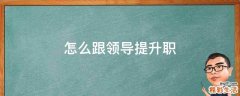 怎么跟领导提升职