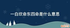 一白坎命东四命是什么意思