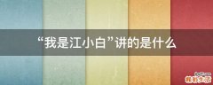 “我是江小白”讲的是什么
