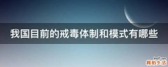 我国目前的戒毒体制和模式有哪些