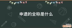 申遗的全称是什么