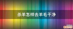 杀羊怎样去羊毛干净