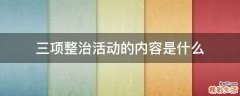三项整治活动的内容是什么