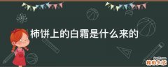 柿饼上的白霜是什么来的