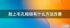 脸上毛孔粗糙有什么方法改善