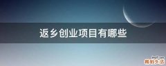返乡创业项目有哪些