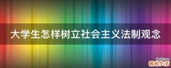 大学生怎样树立社会主义法制观念