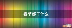 春节都干什么