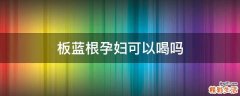 板蓝根孕妇可以喝吗