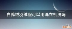白鸭绒羽绒服可以用洗衣机洗吗