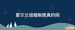 爱尔兰结婚制度真的吗