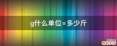 g什么单位=多少斤