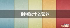 倒刺缺什么营养