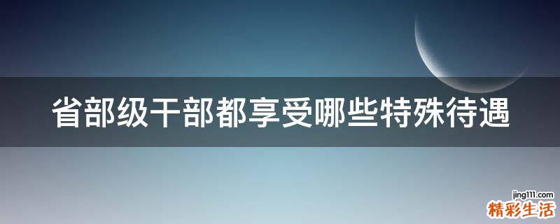 省部级干部都享受哪些特殊待遇