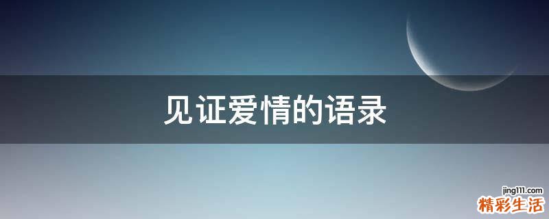 见证爱情的语录