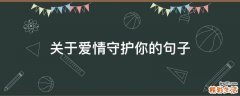 关于爱情守护你的句子