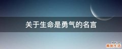 关于生命是勇气的名言
