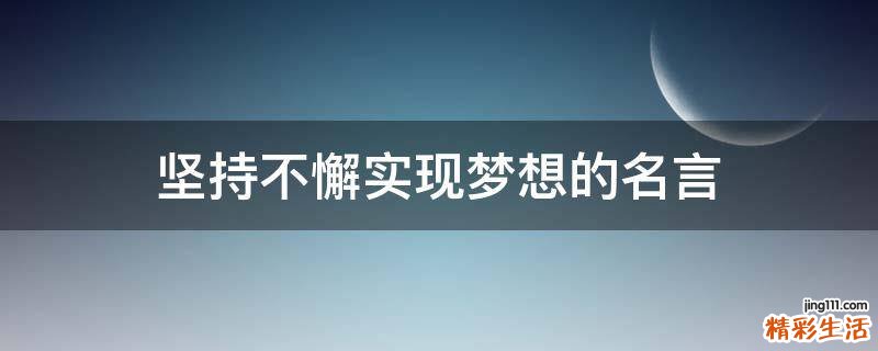 坚持不懈实现梦想的名言