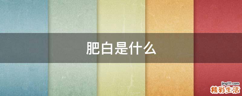 肥白是什么