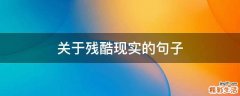 关于残酷现实的句子