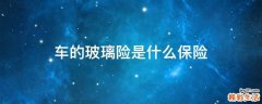 车的玻璃险是什么保险