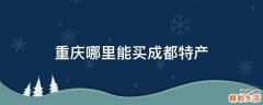 重庆哪里能买成都特产