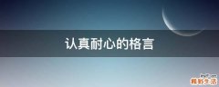 认真耐心的格言