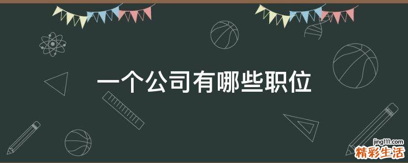 一个公司有哪些职位