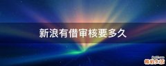 新浪有借审核要多久