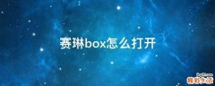 赛琳box怎么打开