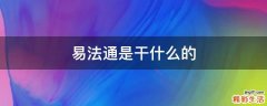 易法通是干什么的