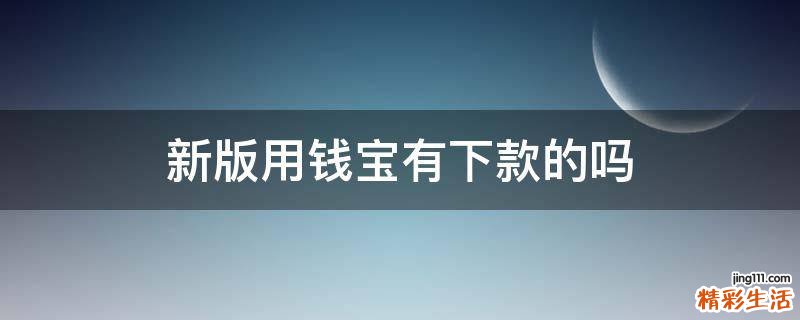 新版用钱宝有下款的吗