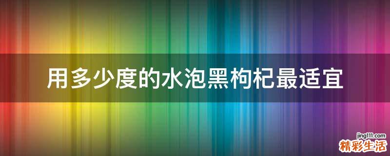 用多少度的水泡黑枸杞最适宜