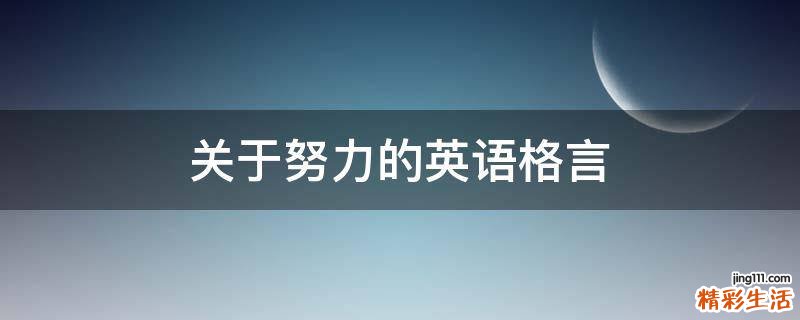 关于努力的英语格言