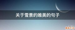 关于雪景的唯美的句子