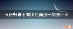 五岳归来不看山后面那一句是什么