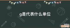 g是代表什么单位