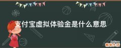 支付宝虚拟体验金是什么意思