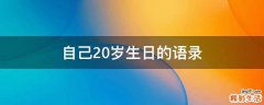 自己20岁生日的语录