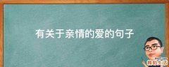 有关于亲情的爱的句子