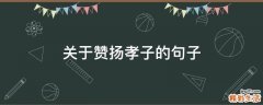 关于赞扬孝子的句子