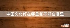 中国文化好在哪里和不好在哪里