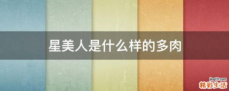 星美人是什么样的多肉