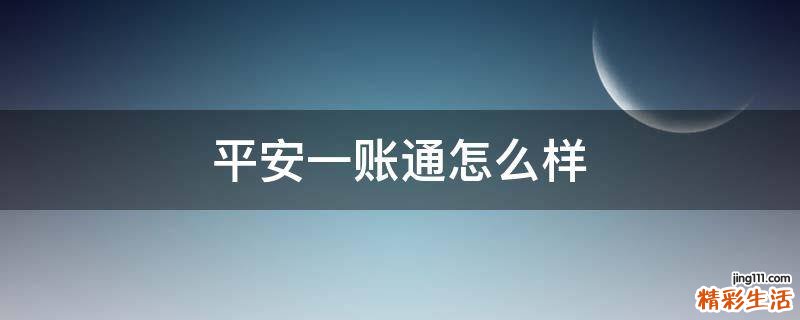 平安一账通怎么样