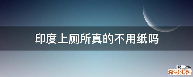 印度上厕所真的不用纸吗