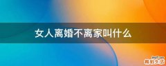 女人离婚不离家叫什么