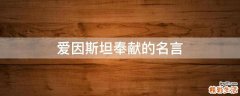 爱因斯坦奉献的名言