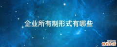 企业所有制形式有哪些