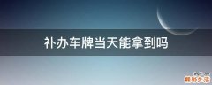 补办车牌当天能拿到吗