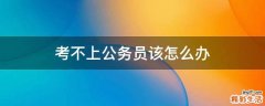 考不上公务员该怎么办